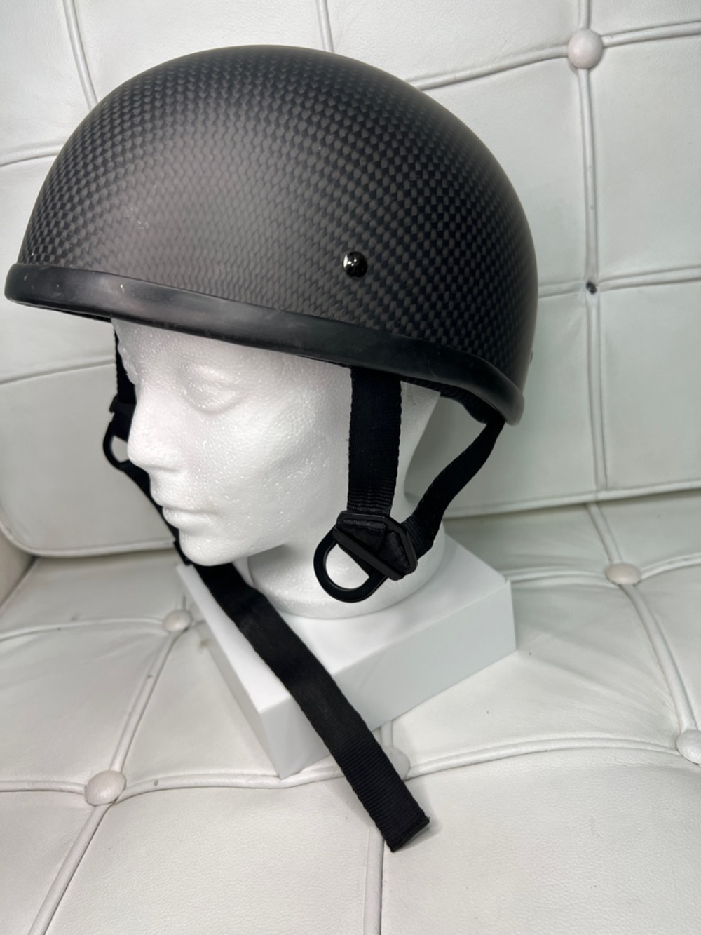 Matte Black Carbon-Texture Half Shell Helmet